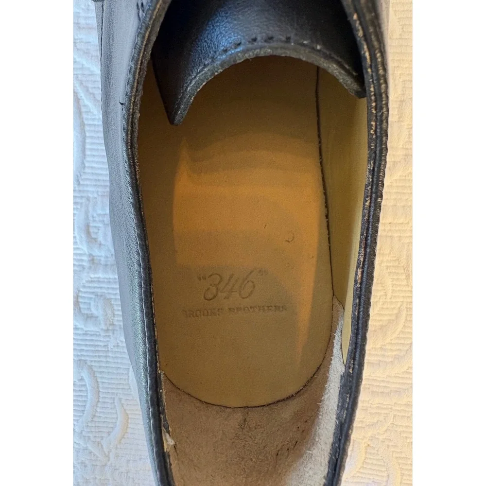Brooks Brothers 346 Black Leather Cap‎ Toe Oxford Dress Shoes Men's Size 9.5D